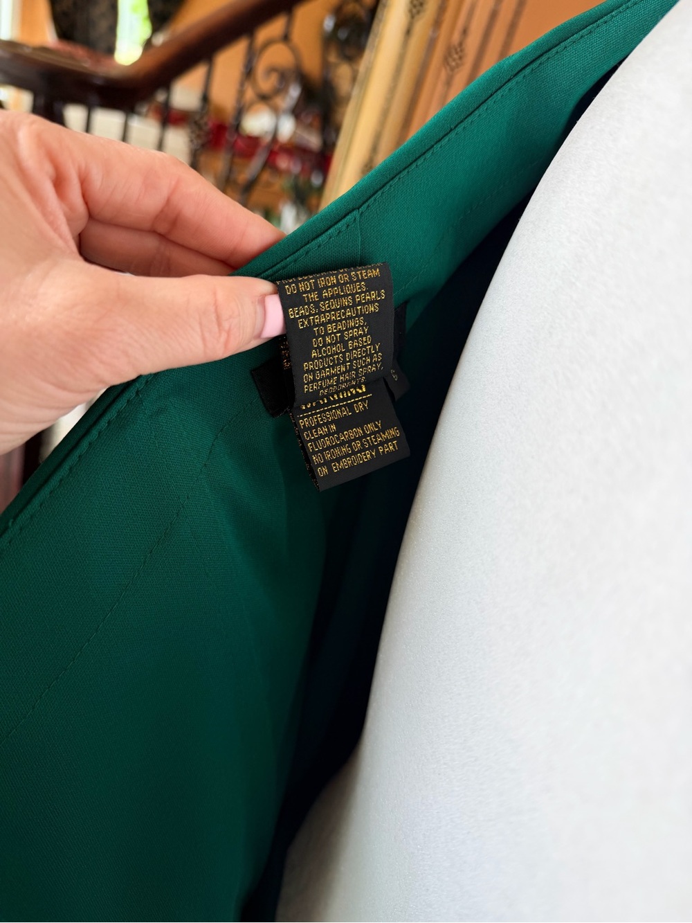 Terani Couture Emerald Green One-Shoulder Beaded Gown - Picture 13 of 13